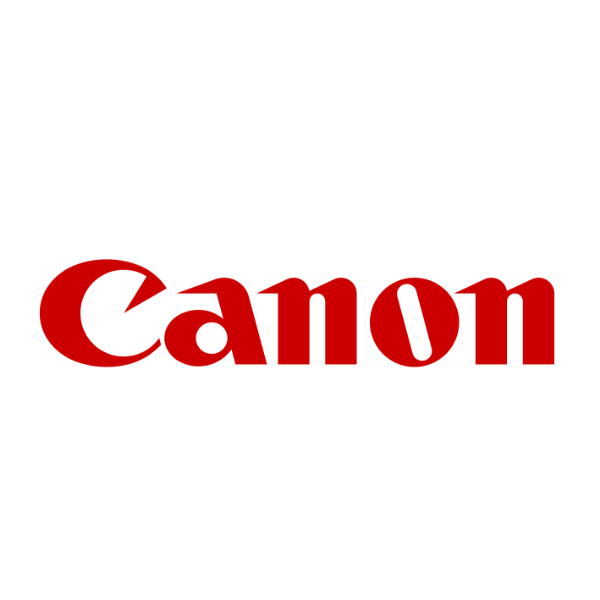 red Canon logo on a gray background