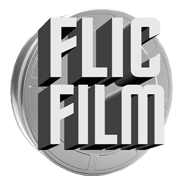 gray film reel with bold white text Flic Film