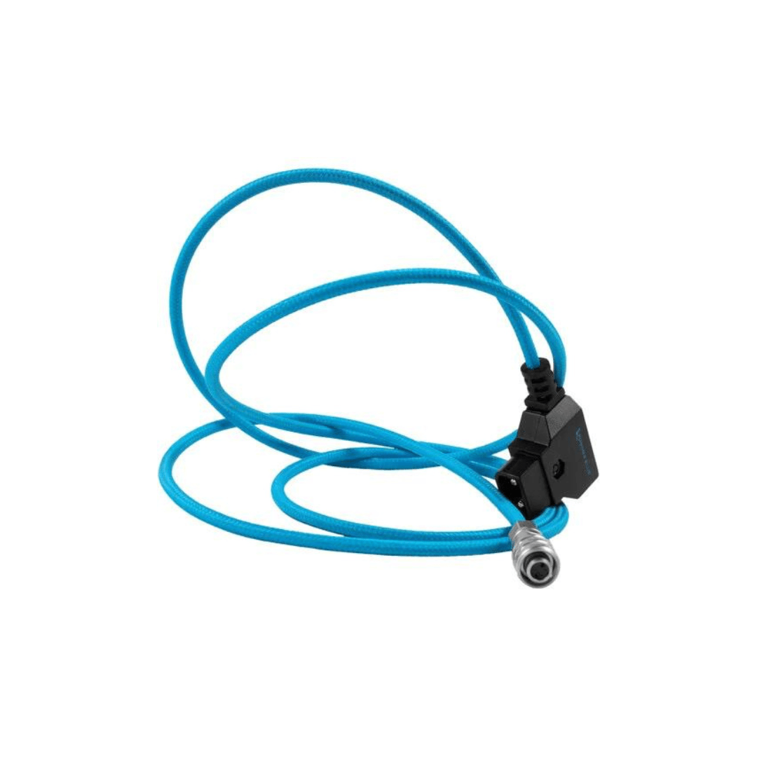 Blue data cable with a black connector and a textured surface.