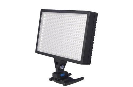 White LED light panel with multiple bulbs and adjustable mount.