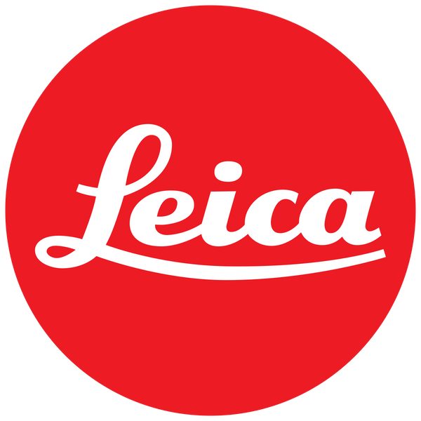 Red round logo featuring the word Leica in white cursive script.
