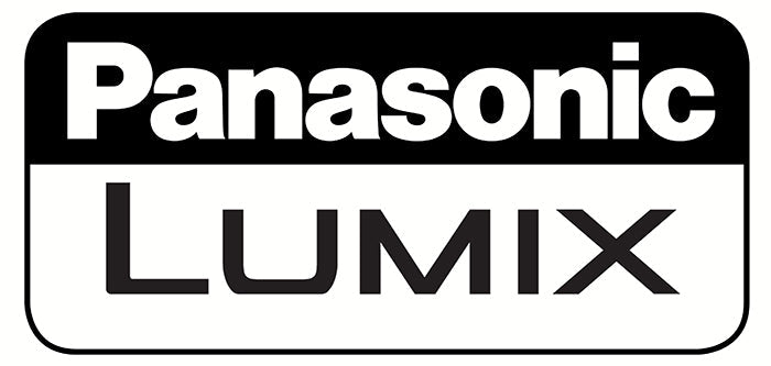 black and white graphic Panasonic Lumix logo design.