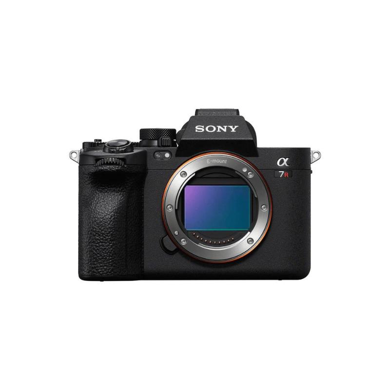 Black Sony mirrorless camera with an exposed lens and a shiny sensor.