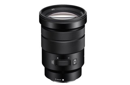 Black mirrorless lens with a zoom ring and focus adjustment.