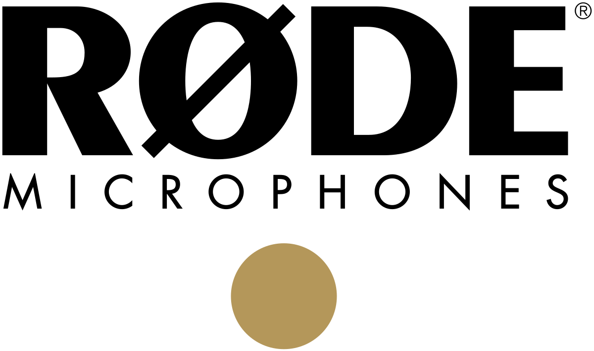 black Rode Microphones logo with a gold dot