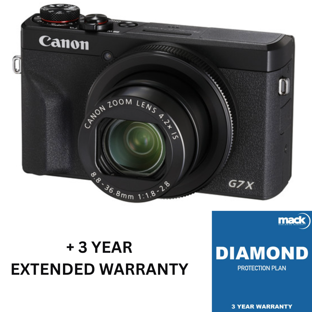Canon PowerShot G7 X Mark III Digital Camera (Black) with MACK 3 Year Diamond Warranty - Under $1,000