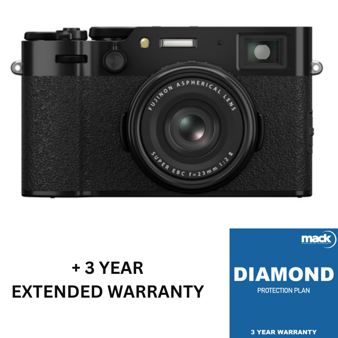 FUJIFILM X100VI Digital Camera (Black) with MACK 3 Year Diamond Warranty - Under $2,000