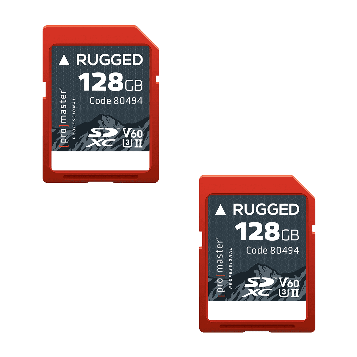 Shop Promaster SDXC 128GB Rugged™ UHS-II V60 Memory Card - 2 Pack by Promaster at B&C Camera