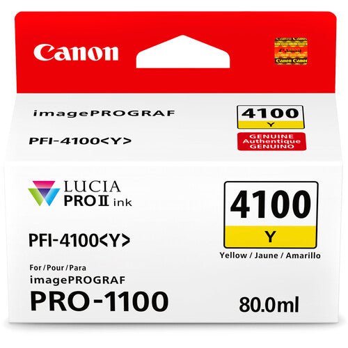 Shop Canon PFI-4100 Yellow Pigment Ink Tank (80mL) by Canon at B&C Camera