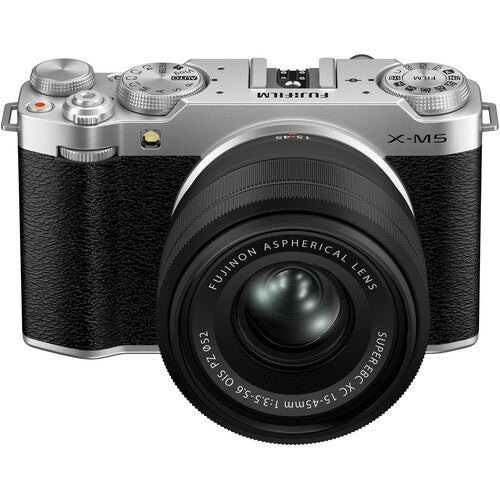 Shop FUJIFILM X-M5 Mirrorless Camera with XC 15-45mm f/3.5-5.6 Lens (Silver) by Fujifilm at B&C Camera