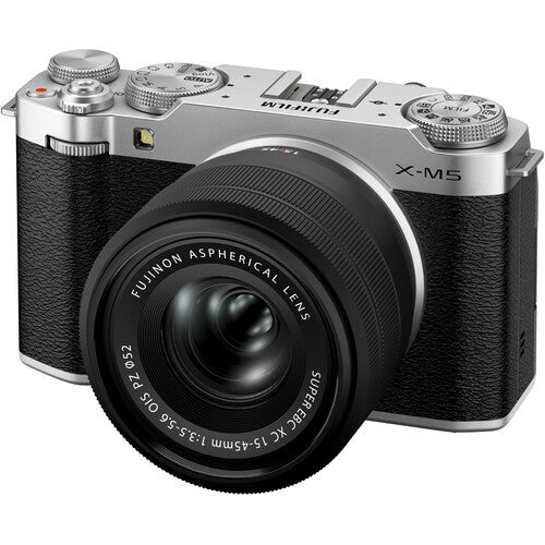 Shop FUJIFILM X-M5 Mirrorless Camera with XC 15-45mm f/3.5-5.6 Lens (Silver) by Fujifilm at B&C Camera