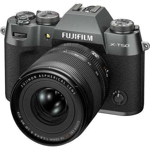 Shop FUJIFILM X-T50, CHARCOAL SILVER with XF16-50mmF2.8-4.8 R LM WR Lens Kit by Fujifilm at B&C Camera