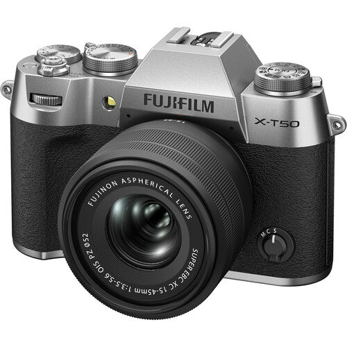 Shop FUJIFILM X-T50, SILVER with XC15-45mmF3.5-5.6 OIS PZ Lens Kit by Fujifilm at B&C Camera