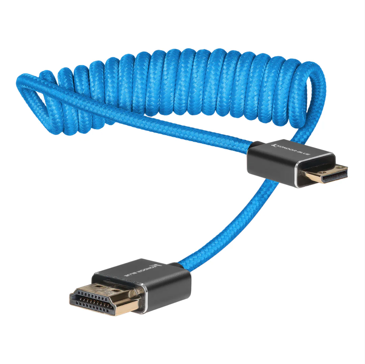 Shop Kondor Blue Mini HDMI to Full HDMI Cable 12"-24" Braided Coiled by KONDOR BLUE at B&C Camera