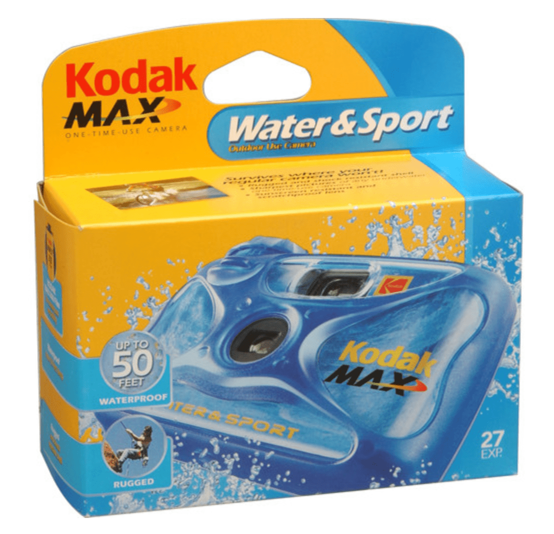 Shop Kodak Kodak Water & Sport Waterproof (50'/15 m) 35mm One-Time-Use Disposable Camera (ISO-800) - 27 Exposures by Kodak at B&C Camera