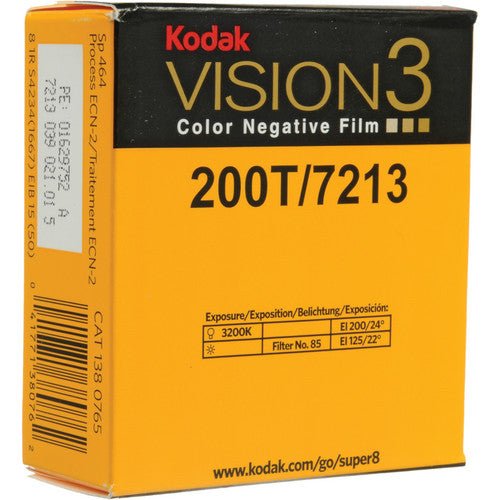 Shop Kodak VISION3 200T Color Negative Film #7213 (Super 8, 50' Roll) by Kodak at B&C Camera