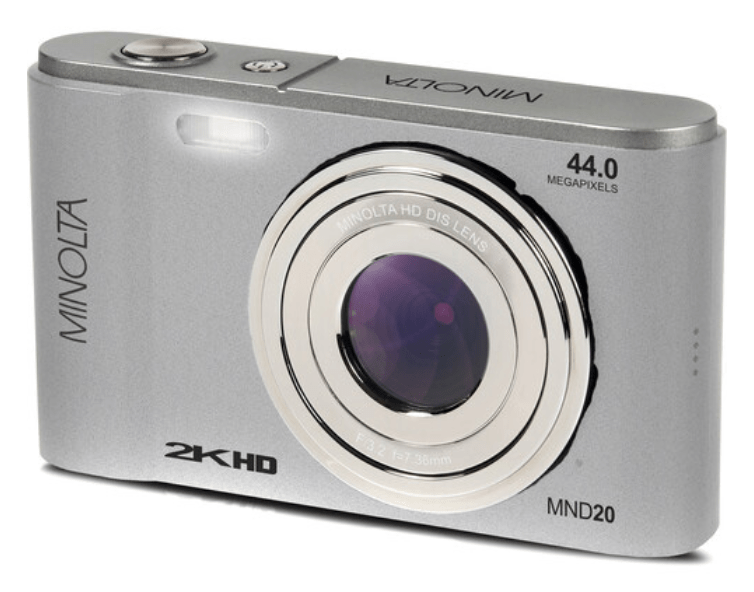 MINOLTA MND20 44 MP / 2.7K Ultra HD Digital Camera (Silver) by