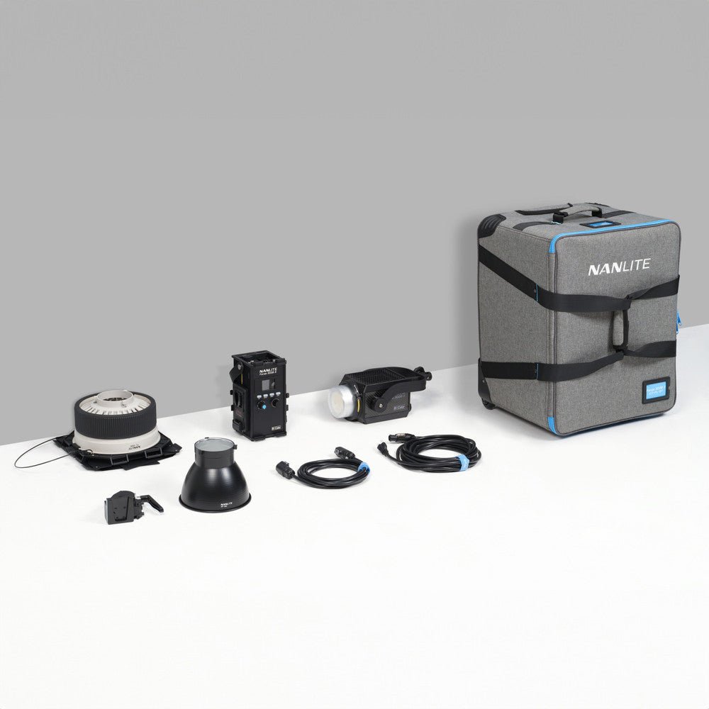 Nanlite Forza 300B II LED Spotlight and FL - 20G Fresnel Rolling Case Kit - B&C Camera