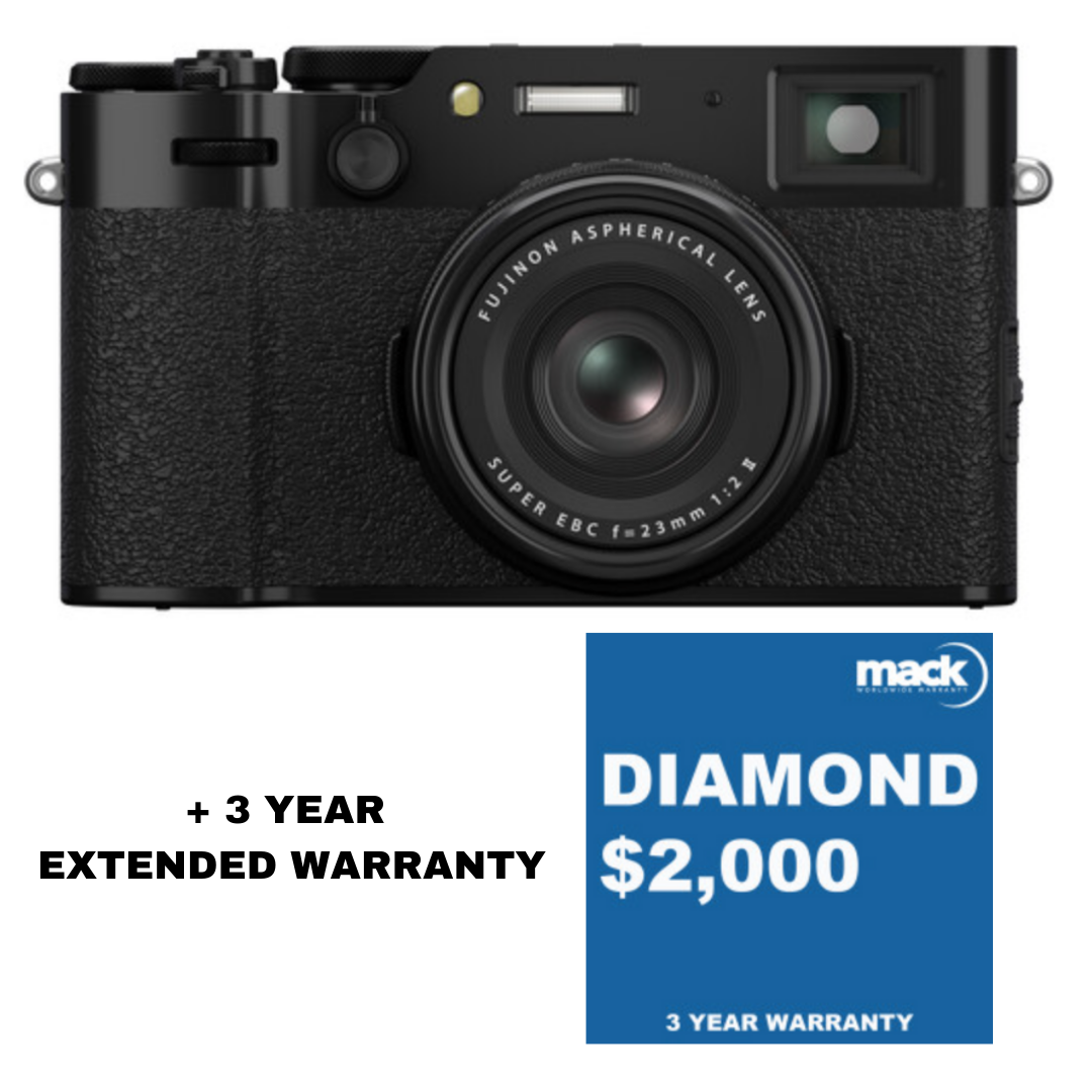 FUJIFILM X100VI Digital Camera (Black) with MACK 3 Year Diamond Warranty - Under $2,000
