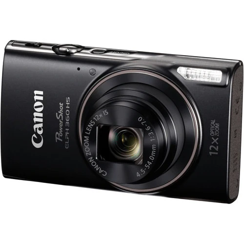 Shop Canon PowerShot ELPH 360 HS Digital Camera (Black) with Delkin Black Rugged SD Card 99MB/S - 32 GB by Canon at B&C Camera