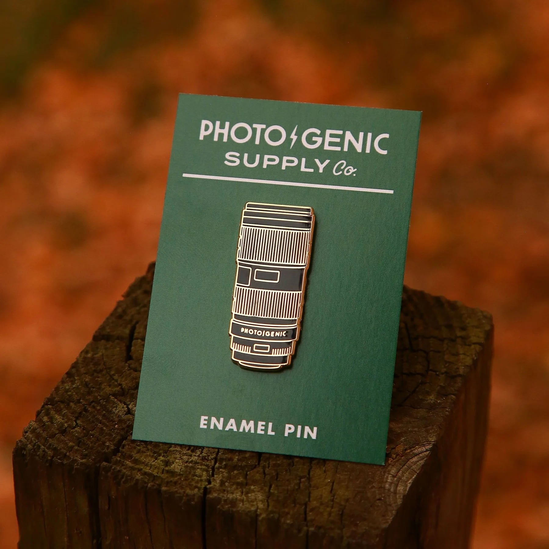 Shop Photogenic Supply Co. Enamel Pin - Telephoto (Gold) by Photogenic Supply Co. at B&C Camera
