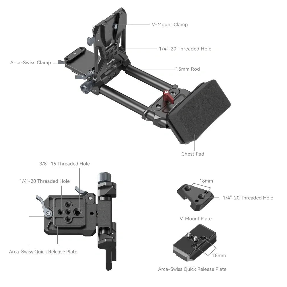 SmallRig Advanced Compact V-Mount Battery Mounting System - B&C Camera