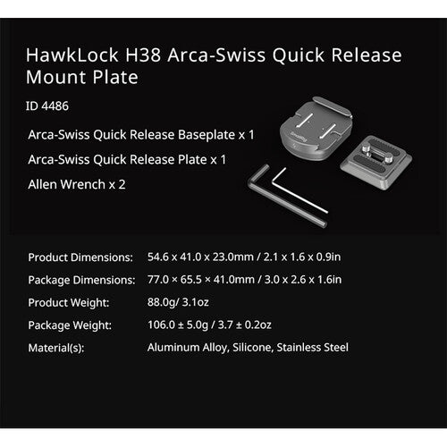 Shop SmallRig HawkLock H38 Arca-Swiss Quick Release Mount Plate by SmallRig at B&C Camera
