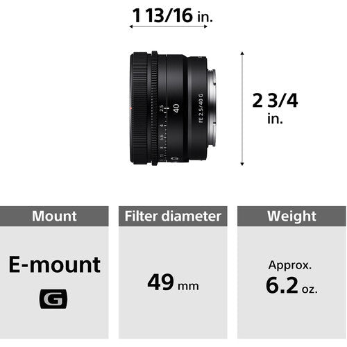 Shop Sony FE 40mm F2.5 G by Sony at B&C Camera