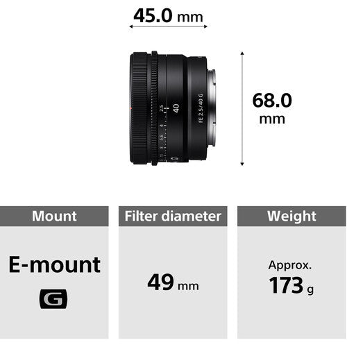Shop Sony FE 40mm F2.5 G by Sony at B&C Camera
