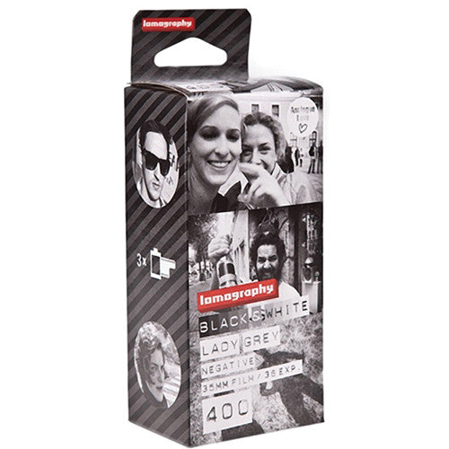 Shop Lomography Lady Grey 400 Black and White Negative Film (35mm Roll Film, 36 Exposures, 3-Pack) by lomography at B&C Camera