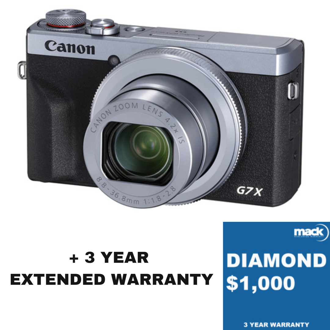 Shop Canon PowerShot G7 X Mark III Digital Camera (Silver) with MACK 3 Year Diamond Warranty - Under $1,000 by Canon at B&C Camera