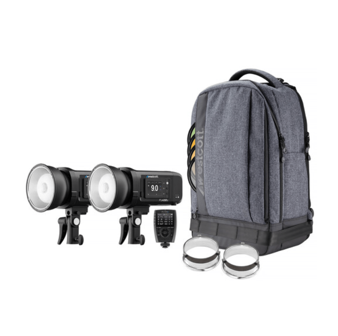 Shop Westcott FJ400 II Strobe 2-Light Backpack Kit with FJ-X3 M Universal Wireless Trigger by Westcott at B&C Camera