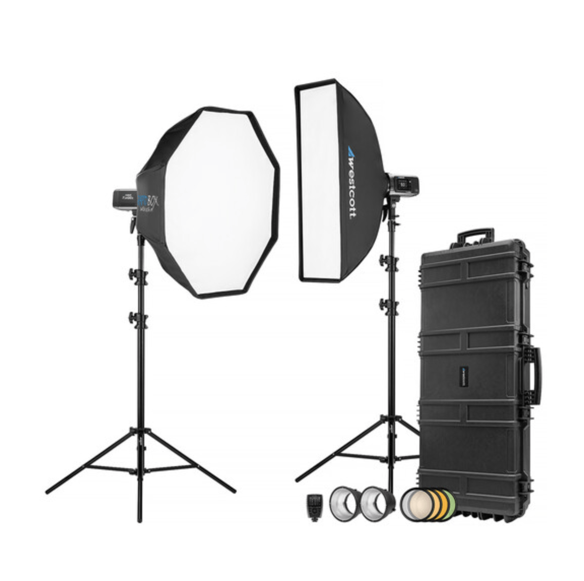 Westcott FJ400 II Strobe 2 - Light Location Hard Case Kit with FJ - X3 M Universal Wireless Trigger - B&C Camera