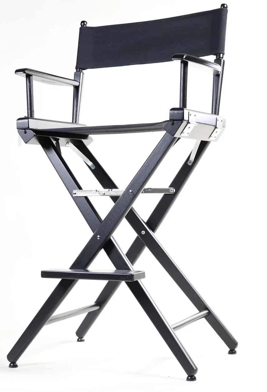 Filmcraft Tall Director's Chair 30" Seat Height (Bar Height) Black Finish