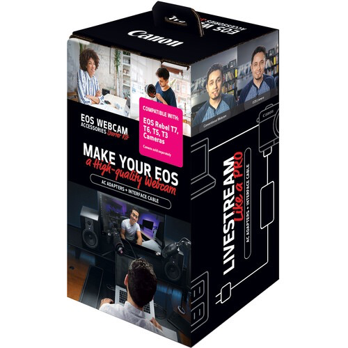 Canon EOS Webcam Accessories Starter Kit for EOS Rebel T3, T5, T6 & T7 DSLR Cameras
