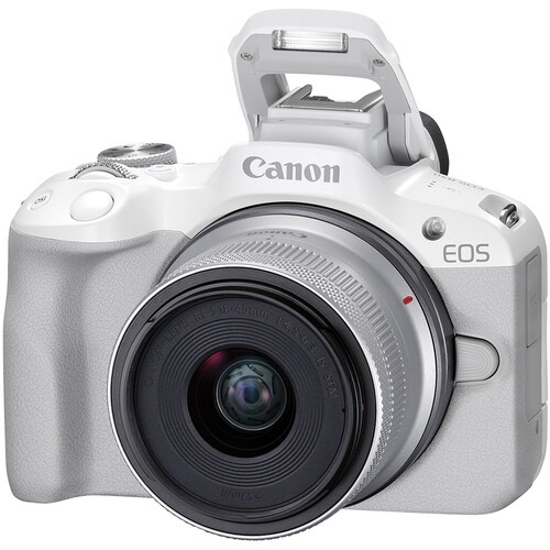 Shop Canon EOS R50 Mirrorless Camera with RF-S18-45mm f/4.5-6.3 IS STM Lens (White) by Canon at B&C Camera