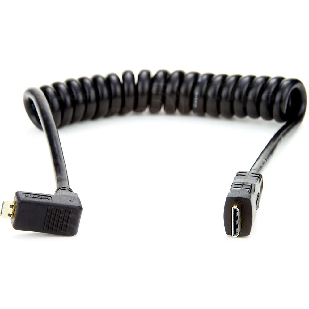 Atomos ATOMCAB005 Coiled Right-angle Micro HDMI to Micro HDMI Cable (30-45cm)