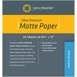 Shop Promaster Ultra Premium Matte Paper - 8 1/2"x11" - 25 Sheets - 8 1/2" x 11" by Promaster at B&C Camera