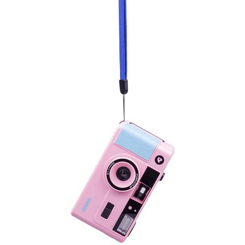 dubblefilm SHOW 35mm Reusable Flash Camera with Case and Neck Strap (Pink)