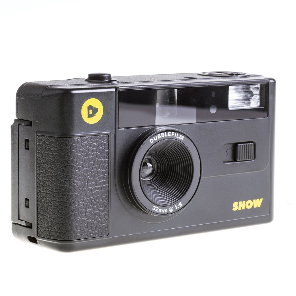 Shop dubblefilm SHOW 35mm Reusable Flash Camera with Case and Neck Strap (Black) by Dubblefilm at B&C Camera