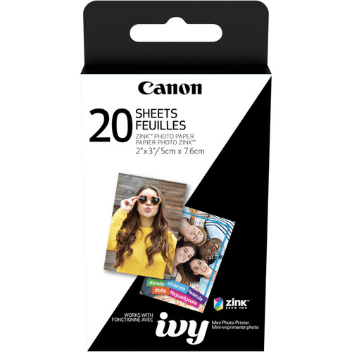 Shop Canon 2 x 3" ZINK Photo Paper Pack (20 Sheets) for Canon IVY by Canon at B&C Camera
