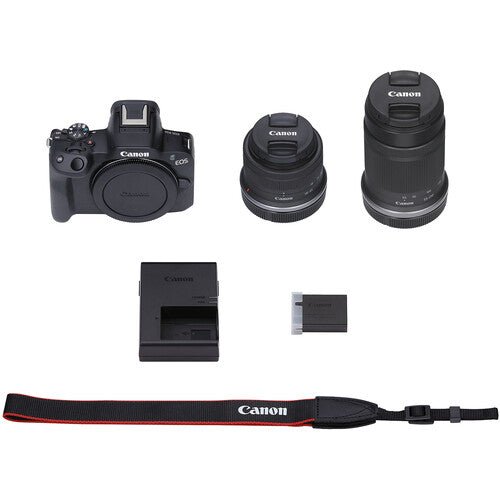 Shop Canon EOS R50 Mirrorless Camera with 18-45mm and 55-210mm Lenses (Black) by Canon at B&C Camera