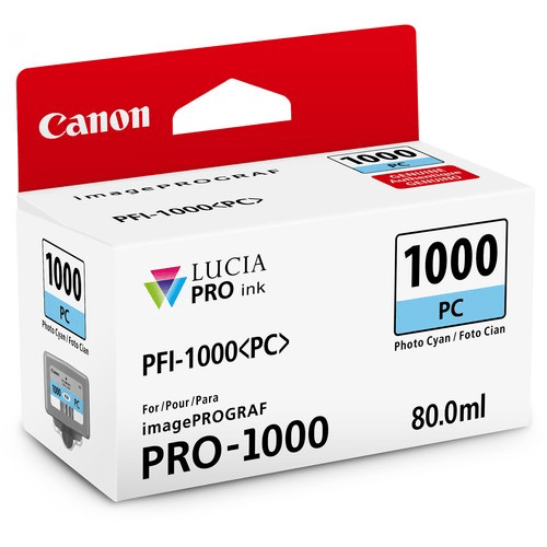 Shop Canon PFI-1000 PC LUCIA PRO Photo Cyan Ink Tank (80ml) by Canon at B&C Camera