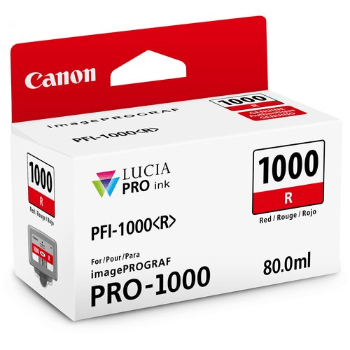 Shop Canon PFI-1000 R LUCIA PRO Red Ink Tank (80ml) by Canon at B&C Camera