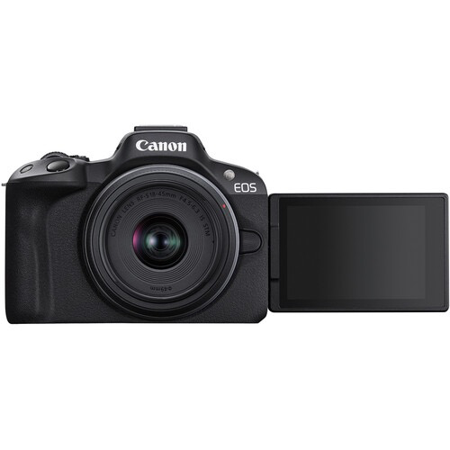 Canon EOS R50 Mirrorless Camera with RF-S18-45mm f/4.5-6.3 IS STM Lens (Black)