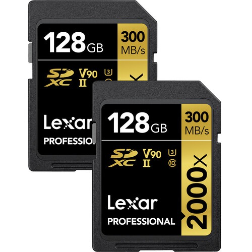 Lexar Pro 2000x SD UHS-II 128gb 2 pack