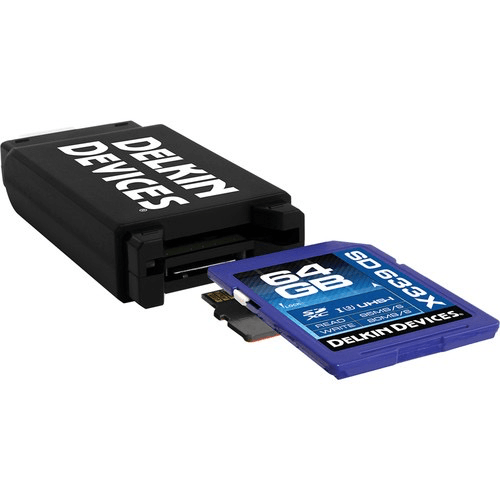 Shop Delkin Devices DDREADER-46 USB 3.1 Gen 1 SD & microSD Memory Card Reader by Delkin at B&C Camera