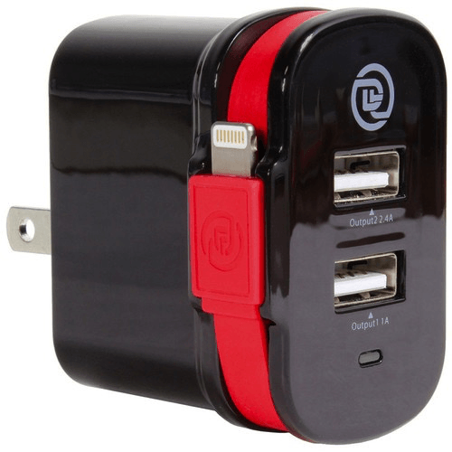 Shop Digital Treasures ChargeIt! Dual Output Wall Charger with MFI Lightning Cable by PC TREASURES LLC at B&C Camera