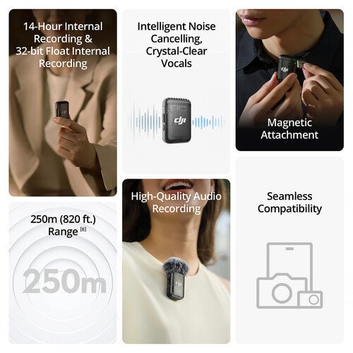 Shop DJI Mic 2 Compact Digital Wireless Microphone System/Recorder for Camera & Smartphone (2.4 GHz) by DJI at B&C Camera