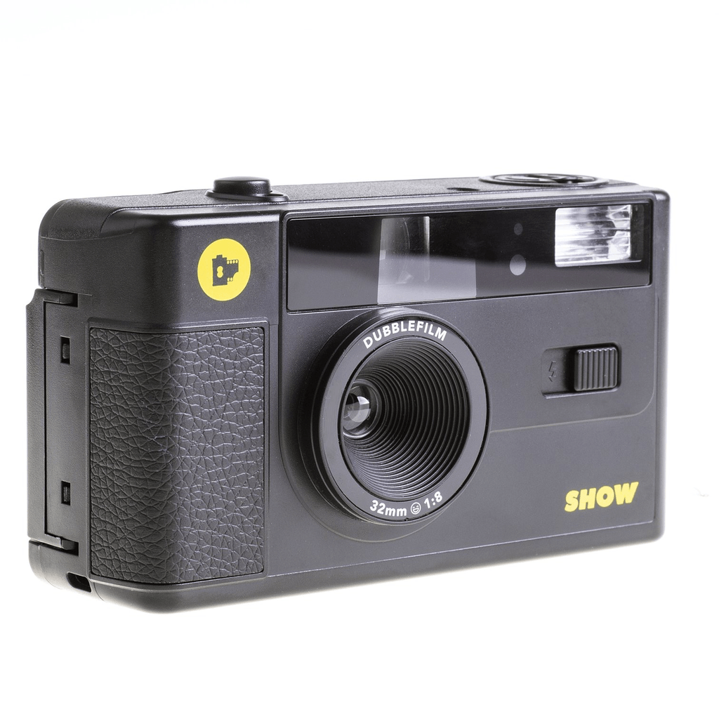 Shop dubblefilm SHOW 35mm Reusable Flash Camera with Case and Neck Strap (Black) by Dubblefilm at B&C Camera